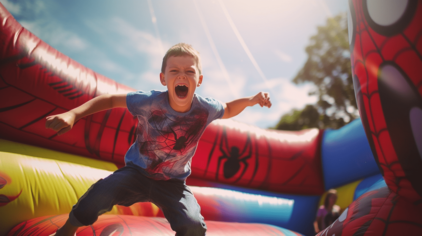 Spiderman Jumping Castle available for hire from Sydney Prime Bounce